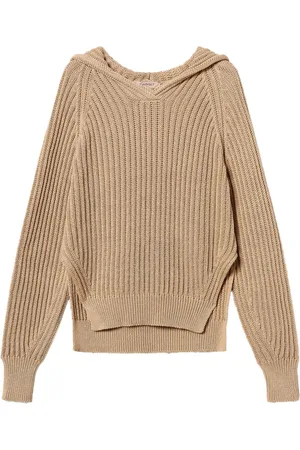 Twin-Set Ribstrikket sweater med hætte