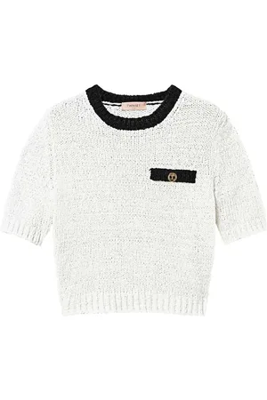Twin-Set Cropped trøje med Oval T-knapper
