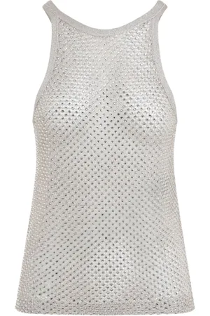 Tom Ford Krystalbroderet tanktop med bryderryg