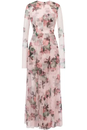 Serafini Lang kjole med blomstertryk