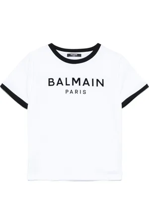 Balmain T-shirt med logo-applikation