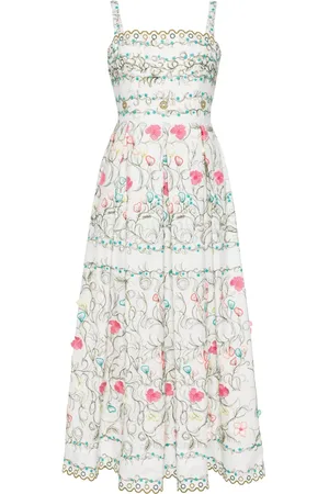 Elie saab Lang kjole med blomsterbroderi