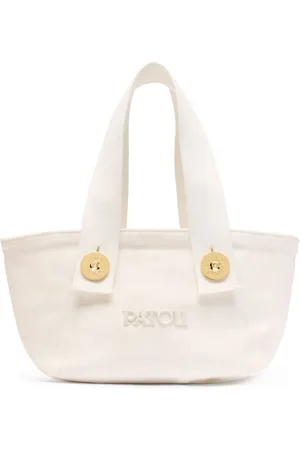 Patou Lille tote med broderet logo og trapezformet design