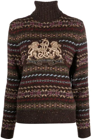 Ralph Lauren Fair-isle striktrøje med broderet logo
