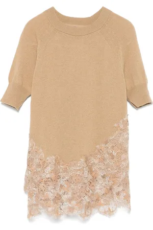 ERMANNO SCERVINO T-shirt med blondedetalje