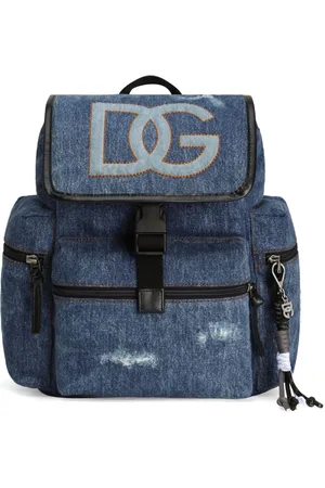 Dolce & Gabbana Rygsæk i denim med påsyet logo