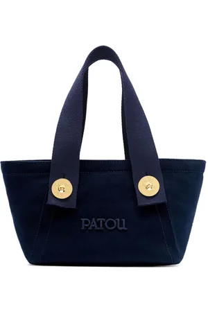 Patou Lille tote med broderet logo og trapezformet design