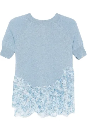 ERMANNO SCERVINO T-shirt med blondepanel