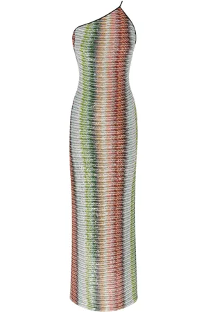 Missoni Midi kjole med én skulder og glimmer