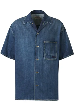 Alexander McQueen Denimskjorte med korte ærmer