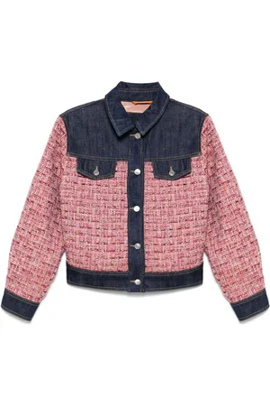 HUGO BOSS Tweedjakke med denimpanel