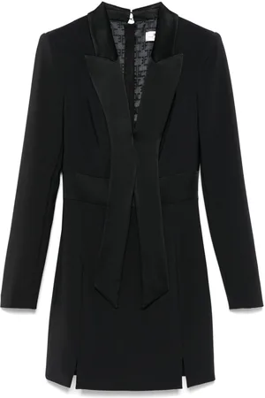 Elisabetta Franchi Kort kjole i crepe med satin-revers
