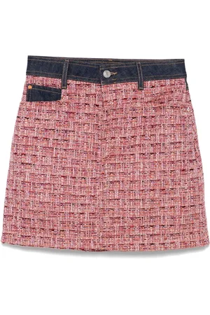 HUGO BOSS Kort nederdel i A-snit med denimdetalje