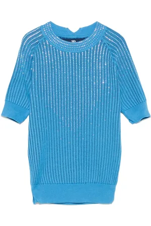 ERMANNO SCERVINO Top med krystaludsmykninger