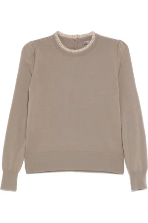 N.PEAL Vævet sweater med flæser