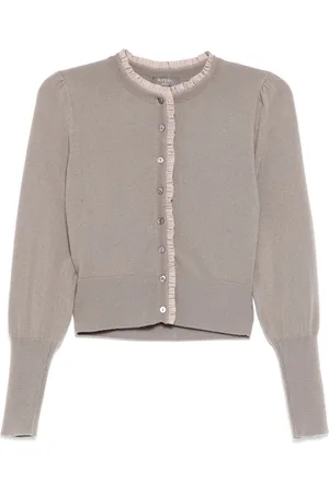 N.PEAL Cardigan med flæsekant