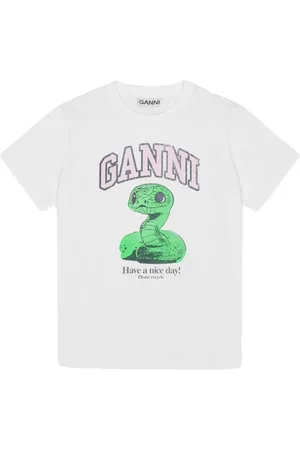 Ganni T-shirt med logotryk