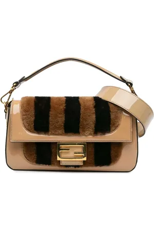 Fendi Pequin Baguette satchel-taske i lammeskind fra 2010-2024