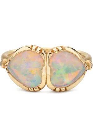 Brooke Gregson 18kt yellow gold Double Heart opal ring