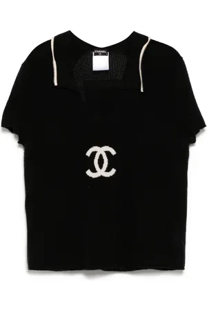 CHANEL Kortærmet strikket sweater-top fra 2001