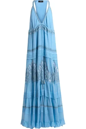 Etro Silkekjole med blomsterbroderi