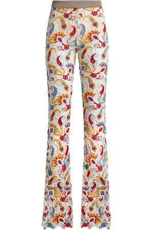 Etro Bukser i macramé med paisleytryk og svaj