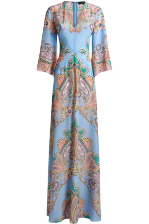 Etro Lang kjole med paisleytryk