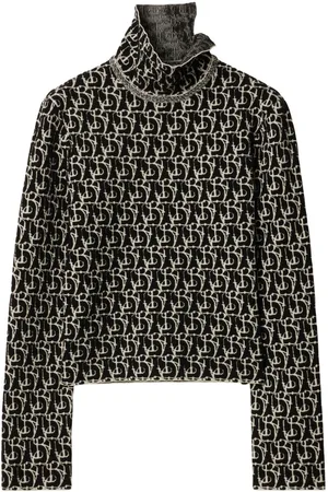 Burberry Intarsiastrikket sweater med B-vedhæng