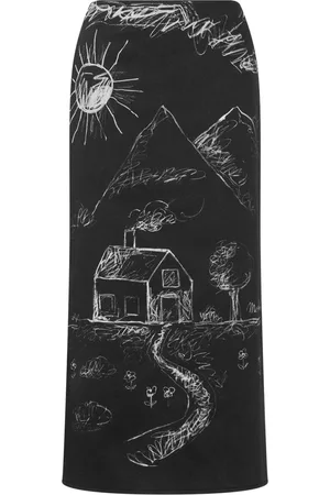 Moschino Nederdel med illustration-tryk