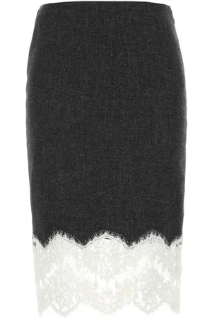 BLUMARINE Mellemlang nederdel med blondekant