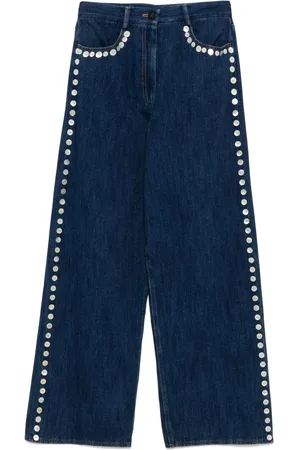 FORTE FORTE Lige jeans med knapdetalje