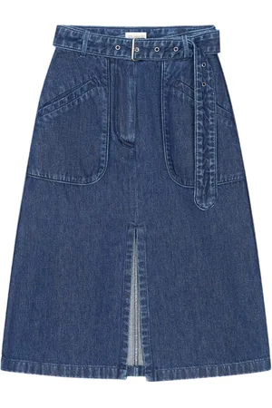 DRIES VAN NOTEN Denimnederdel med bælte