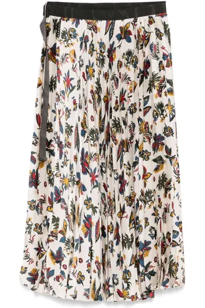 SACAI Mellemlang nederdel med blomstertryk