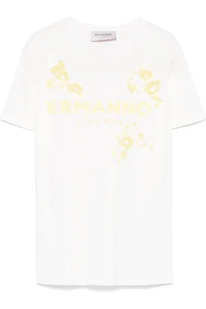 Ermanno Firenze T-shirt med pailletudsmykning
