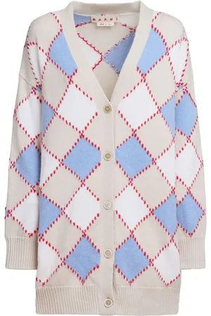 Marni Cardigan med krave og diamantmønster