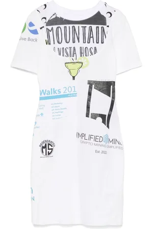 Marine Serre Kort T-shirt-kjole med grafisk tryk