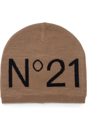 Nº21 Intarsiastrikket hue med logo