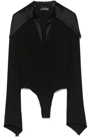 MUGLER Bodysuit med spids krave