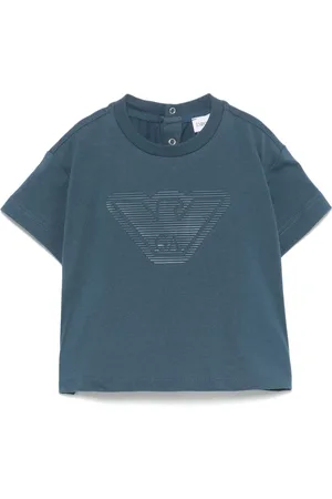 Emporio Armani T-shirt i jersey med gummi-logo