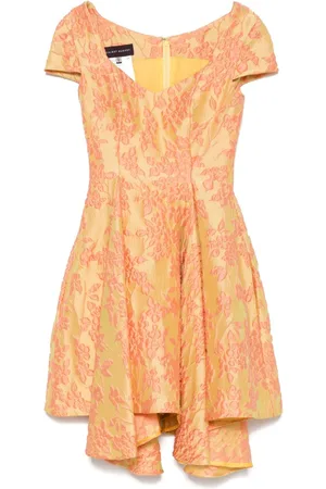TALBOT RUNHOF Asymmetrisk kjole i blomstret jacquard