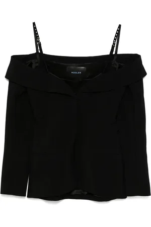 MUGLER Skulpturel jakke med off-shoulder-snit