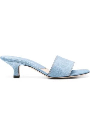 ERMANNO SCERVINO 55 mm mules i denim med tryk