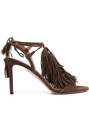 Aquazzura 85 mm sandaler med frynser