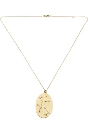 Brooke Gregson 14kt yellow gold Aquarius medallion diamond necklace