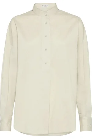 Brunello Cucinelli Skjorte i jacquard med monili-udsmykning