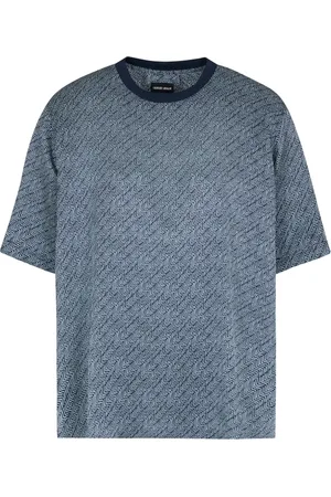 Giorgio Armani T-shirt i silke med chevron-tryk