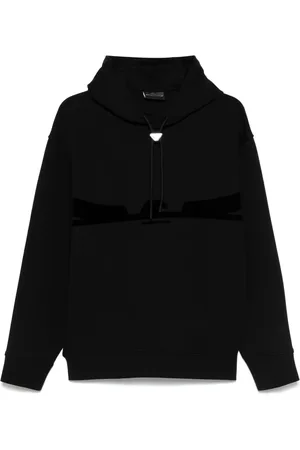 Emporio Armani Hættetrøje i jersey med ørn i flock-tekstur