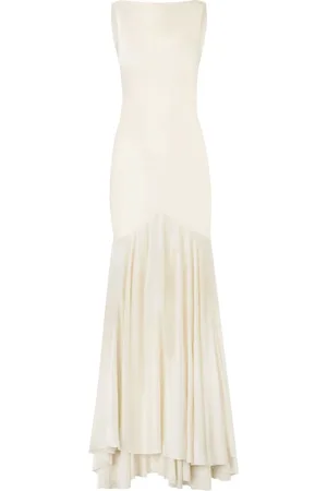 Nina Ricci Lang kjole med satin-finish