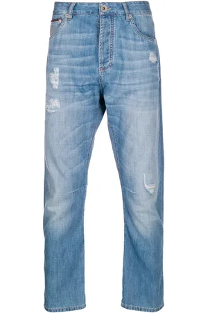 Brunello Cucinelli Jeans med lige ben og slitageeffekt