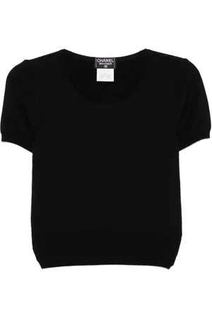 CHANEL Kortærmet strikket sweater-top fra 1995